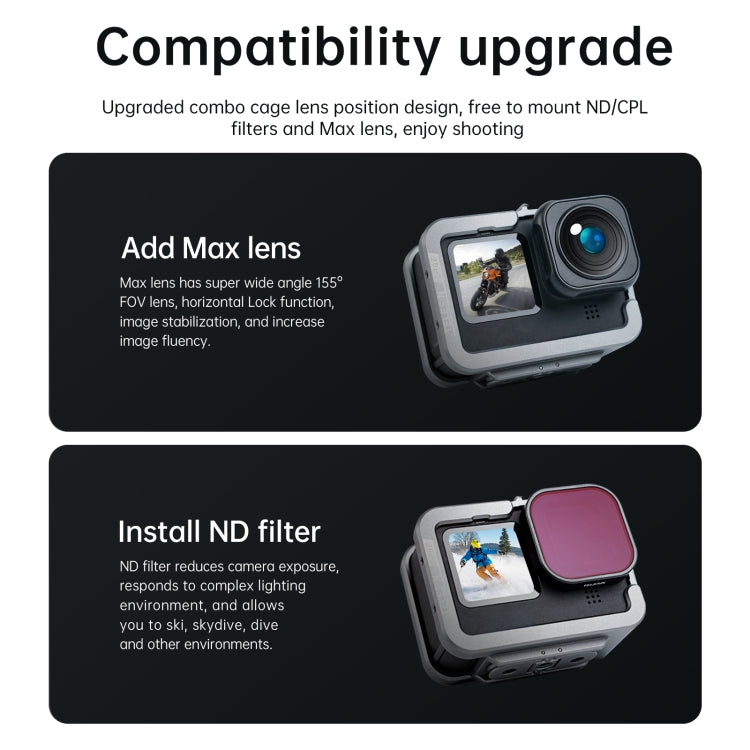 TELESIN Aluminium Alloy Frame Case For GoPro Hero11 Black / HERO10 Black / HERO9 Black ,Spec: Vertical Shooting Set - free shipping - PMC Jewellery - Order now!