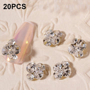 20 PCS Nail Jewelry Stacked Diamond Nail Sticker Accessories(H522 Large White)