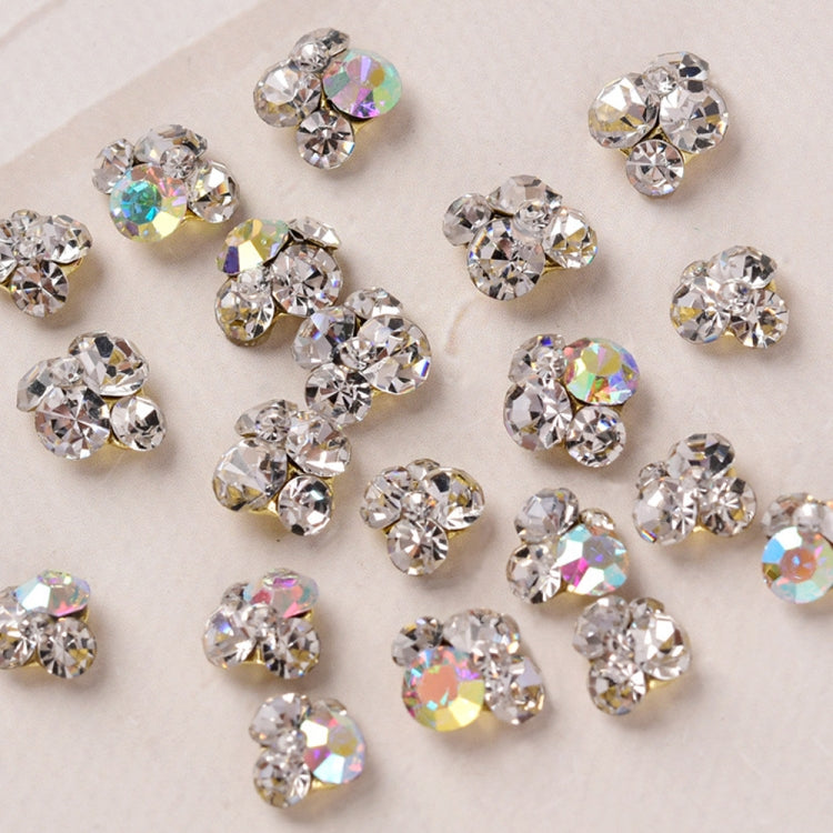 20 PCS Nail Jewelry Stacked Diamond Nail Sticker Accessories(H523 Small White)