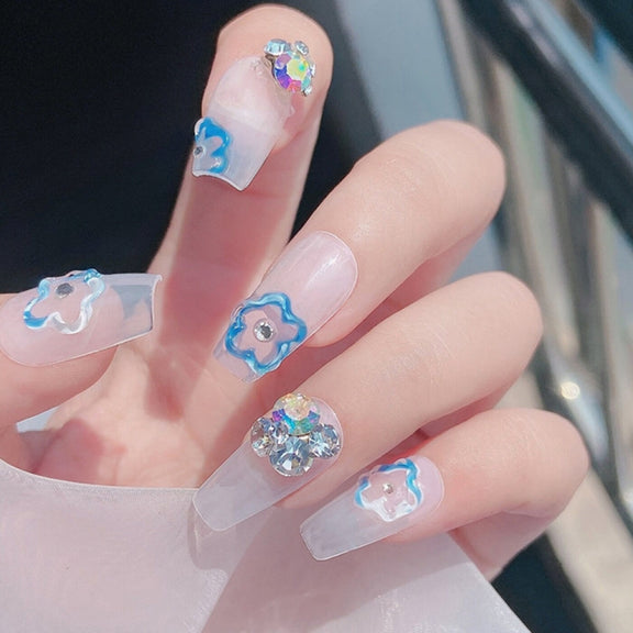 20 PCS Nail Jewelry Stacked Diamond Nail Sticker Accessories(H523 Small White)