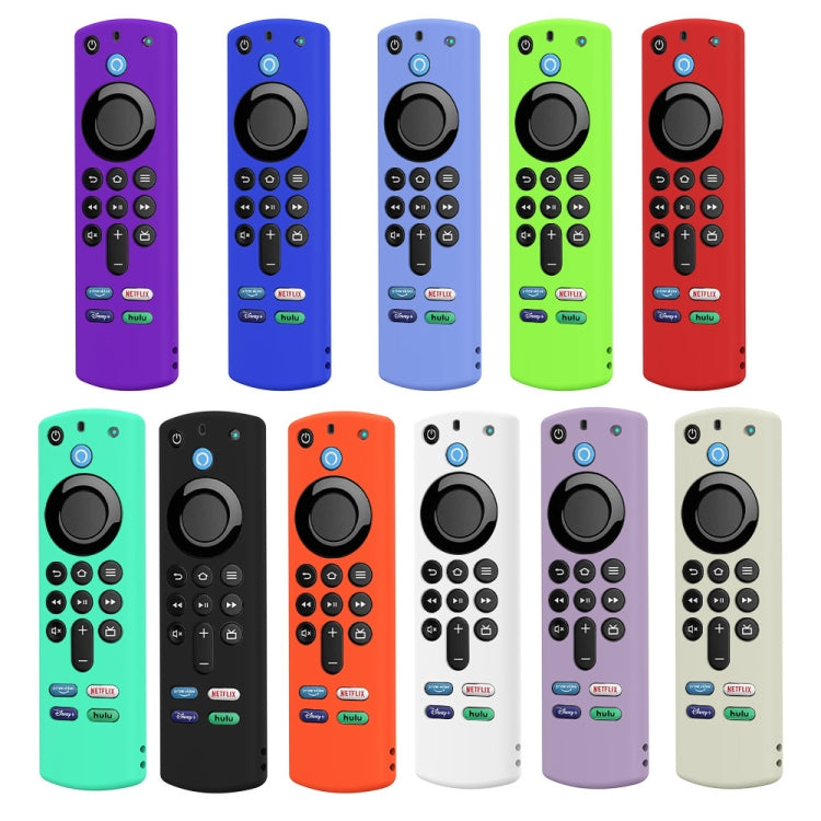2 PCS Y27 For Alexa Voice Remote 3rd Gen Silicone Non-slip Protective Cover(Luminous Blue)