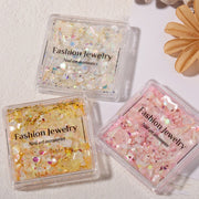 3 Boxes Nail Decorations Shell Sequins Nail Jewelry(02 Peach Pink)
