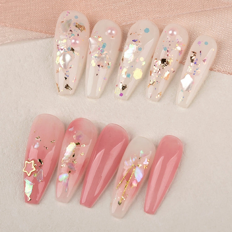 3 Boxes Nail Decorations Shell Sequins Nail Jewelry(02 Peach Pink)