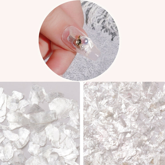 10 Boxes Velvet Shells Mica Piece Nail Stickers Nail Sequins Jewelry(02 Big Pieces)