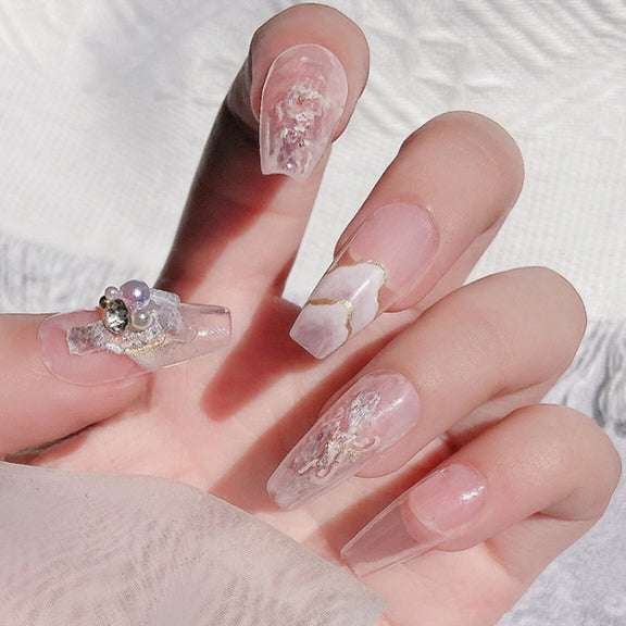 10 Boxes Velvet Shells Mica Piece Nail Stickers Nail Sequins Jewelry(01 Fragments)