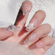 10 Boxes Velvet Shells Mica Piece Nail Stickers Nail Sequins Jewelry(02 Big Pieces)