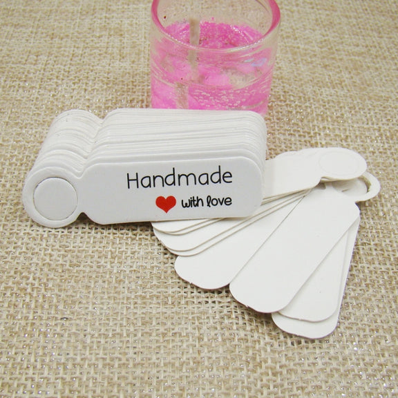 100pcs /Set Small Retro Baking Label DIY Jewelry Price Tag Bookmark Gift Card, Specification: Handmade White