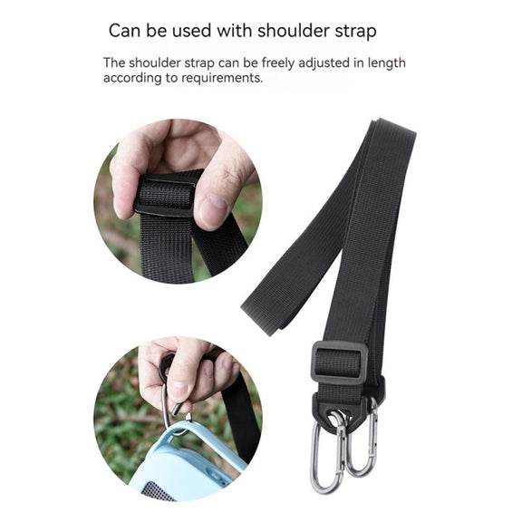 For Bose SoundLink Flex Bluetooth Speaker Silicone Protective Case Cover With Shoulder Strap(Black)