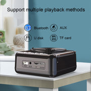 Manovo H3 Retro Vinyl Record Player Shape Mini Bluetooth Speaker, Color: Wood Grain