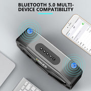 M5 Portable 6D Surround Sound Digital Display Bluetooth Speaker(Gold)