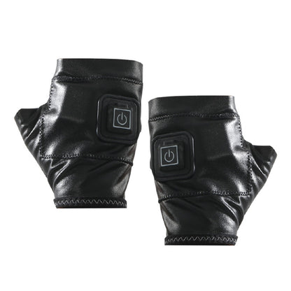 1 Pair Adjustable Temperature Rechargeable Intelligent Electric Heating Gloves Half Finger Gloves, Size: M(Black) - free shipping - PMC Jewellery - Order now!