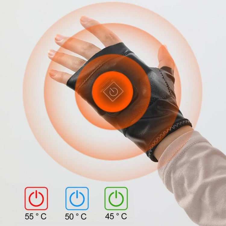 1 Pair Adjustable Temperature Rechargeable Intelligent Electric Heating Gloves Half Finger Gloves, Size: M(Black) - free shipping - PMC Jewellery - Order now!