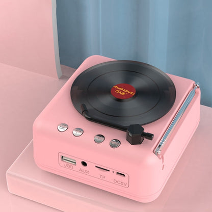 Manovo H3 Macaron Vinyl Record Player Bluetooth Speaker Retro Radio Stereo(Pink) - Mini Speaker by Manovo | Online Shopping South Africa | PMC Jewellery | Buy Now Pay Later Mobicred