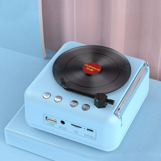 Manovo H3 Macaron Vinyl Record Player Bluetooth Speaker Retro Radio Stereo(Blue) - free shipping - PMC Jewellery - Order now!
