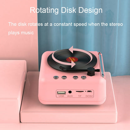 Manovo H3 Macaron Vinyl Record Player Bluetooth Speaker Retro Radio Stereo(Pink) - Mini Speaker by Manovo | Online Shopping South Africa | PMC Jewellery | Buy Now Pay Later Mobicred