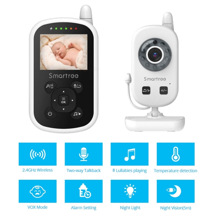 UU24 2.4 Inch Wireless Baby Monitor Camera Temperature Monitor 2 Way Audio VOX Lullaby EU Plug - free shipping - PMC Jewellery - Order now!