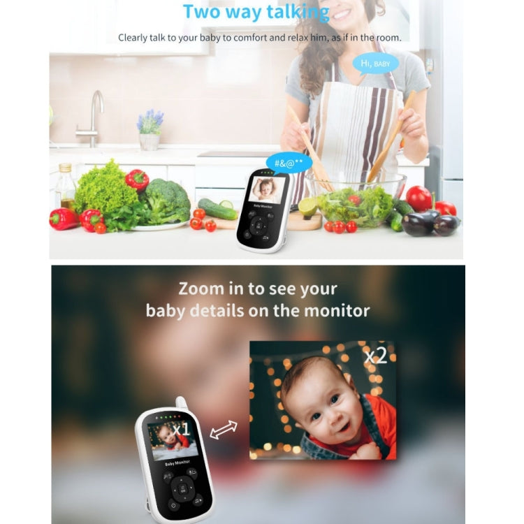 UU24 2.4 Inch Wireless Baby Monitor Camera Temperature Monitor 2 Way Audio VOX Lullaby EU Plug - free shipping - PMC Jewellery - Order now!