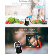UU24 2.4 Inch Wireless Baby Monitor Camera Temperature Monitor 2 Way Audio VOX Lullaby EU Plug