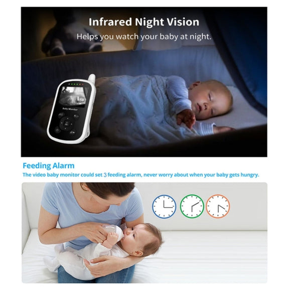 UU24 2.4 Inch Wireless Baby Monitor Camera Temperature Monitor 2 Way Audio VOX Lullaby EU Plug