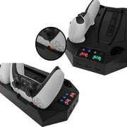 For PS5 DE/UHD 2 In 1 Handheld Console Cooling Stand Fan Base(White)