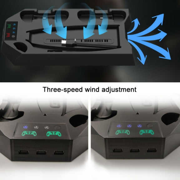 For PS5 DE/UHD 2 In 1 Handheld Console Cooling Stand Fan Base(White)