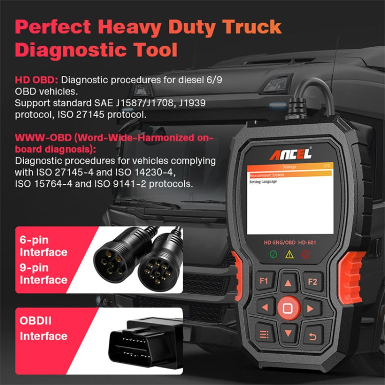 ANCEL HD601 24V Diesel Engine Detector Heavy Truck Diagnostic Scanner - free shipping - PMC Jewellery - Order now!
