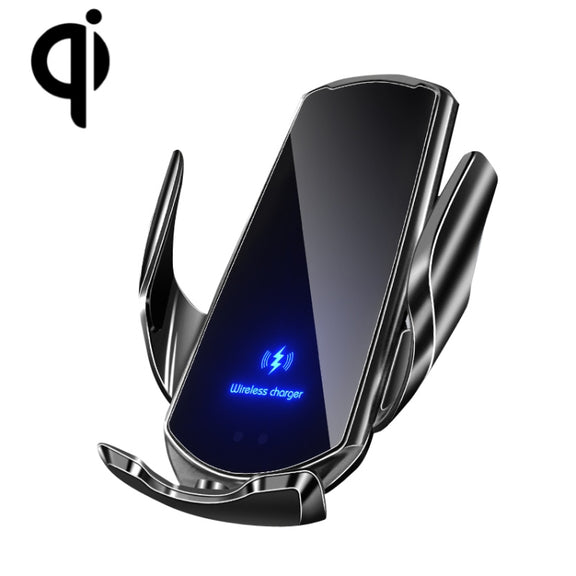 Q3 Infrared Induction Magnetic Car Wireless Charging Phone Bracket with Micro USB + 8 Pin + Type-C / USB-C Magnetic Connector(Black)