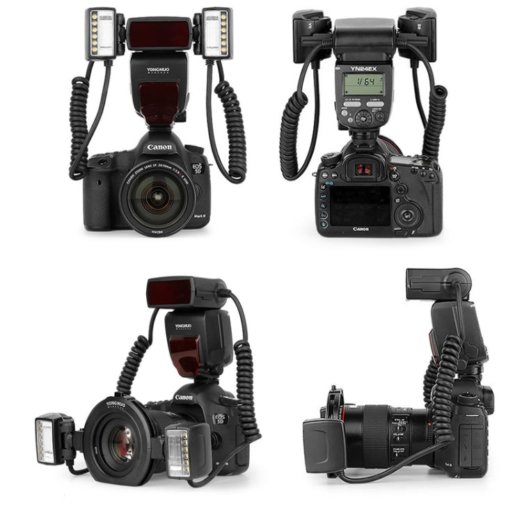 For Canon TTL Oral Insect Insect Teeth Ring Light YONGNUO YN24EX Macro Ring Flash Speedlite(Black) - free shipping - PMC TechLife - Order now!