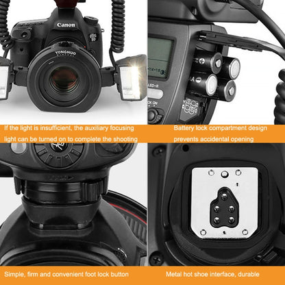 For Canon TTL Oral Insect Insect Teeth Ring Light YONGNUO YN24EX Macro Ring Flash Speedlite(Black) - free shipping - PMC Jewellery - Order now!