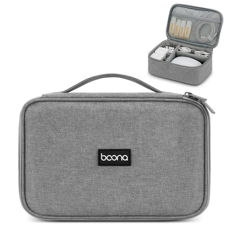 Baona Multifunctional Earphone Data Cable Digital Storage Bag, Spec: Single-layer (Gray) - Digital Storage Bag by Baona | Online Shopping South Africa | PMC TechLife | Buy Now Pay Later Mobicred