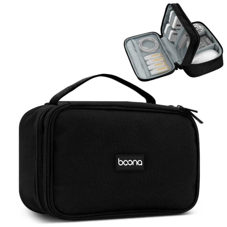 Baona Multifunctional Earphone Data Cable Digital Storage Bag, Spec: 2-layer (Black) - Digital Storage Bag by Baona | Online Shopping South Africa | PMC TechLife | Buy Now Pay Later Mobicred