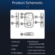 BR11 With Screen Bluetooth Audio Receiver MP3 Player