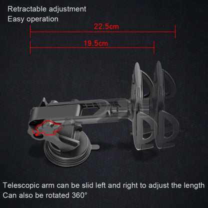 Yesido C111 Double Pole Rotating Telescopic Arm Car Bracket(Black) - free shipping - PMC Jewellery - Order now!