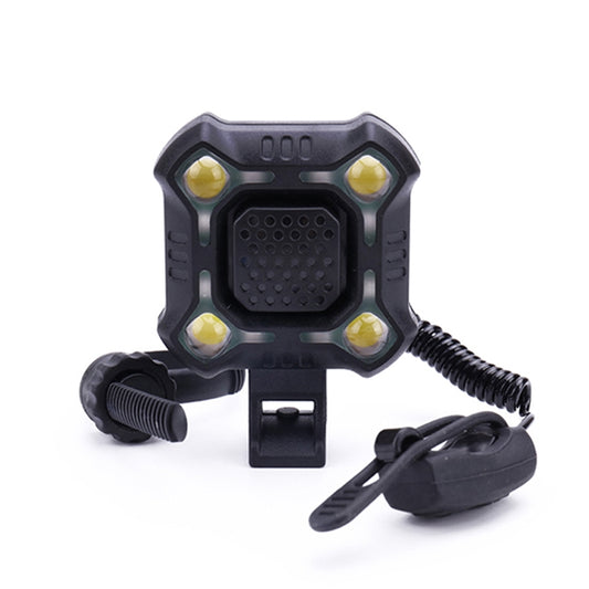 2 In 1 Bike 140db Bell 4 Lamp Cycling Light Bicycle Horn 5-sounds Alarm(Black) - free shipping - PMC Jewellery - Order now!