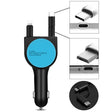 3 In 1 3.1A Dual USB Single Pull Retractable Fast QC3.0 Car Charger(Blue) - Car Charger by PMC TechLife | Online Shopping South Africa | PMC TechLife