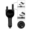 3 In 1 3.1A Dual USB Single Pull Retractable Fast QC3.0 Car Charger(Black) - Car Charger by PMC TechLife | Online Shopping South Africa | PMC TechLife