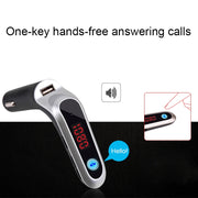 S7 Smart Digital Display Music Player Calling Car Charger, Color: Silver
