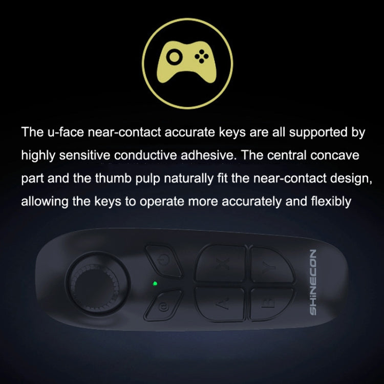 VR SHINECON SC-B03 VR Game Wireless Bluetooth Remote Control Handle Selfie Stick RC Video Playback(Black)