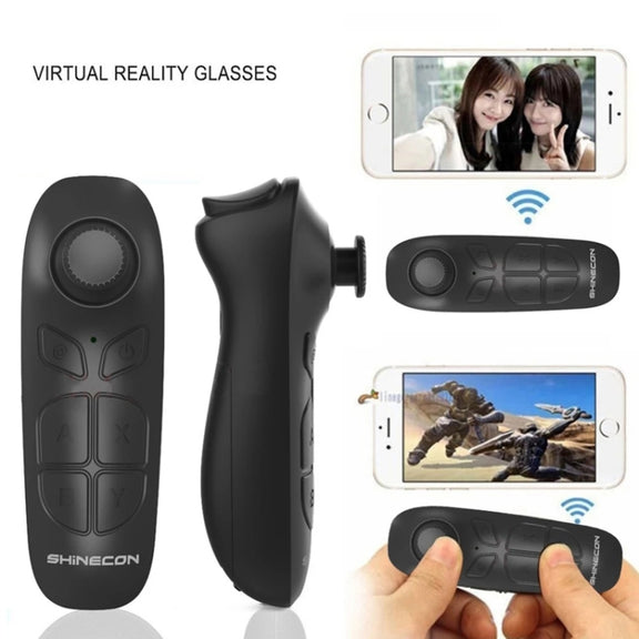 VR SHINECON SC-B03 VR Game Wireless Bluetooth Remote Control Handle Selfie Stick RC Video Playback(Black)