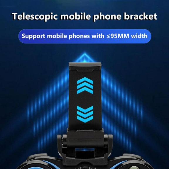 VR SHINECON S9 For Android/iOS Phones Wireless Bluetooth Direct Play Game Handle With Holder(Blue Black)