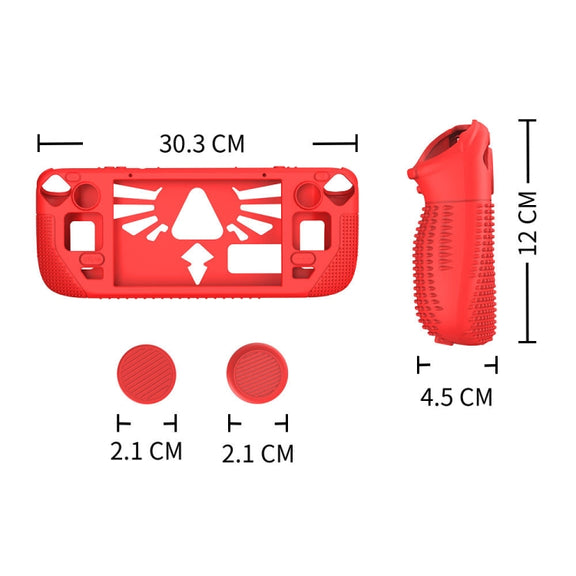 For Steam Deck V V4-1 Pocket Consoles Silicone Non-slip Protective Case with Holder Function(Blue)