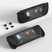 For Steam Deck V V4-1 Pocket Consoles Silicone Non-slip Protective Case with Holder Function(Blue)
