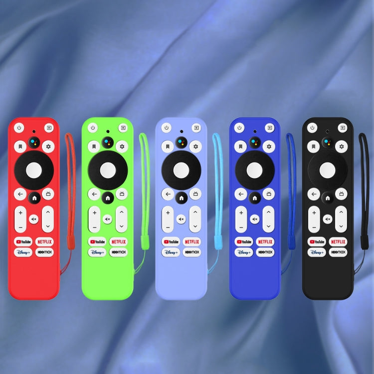 For ONN Android TV 4K UHD Streaming Device Y55 Anti-Fall Silicone Remote Control Cover(Luminous Blue)
