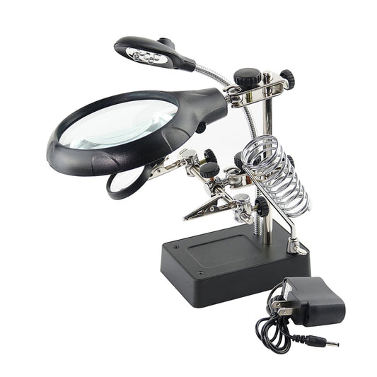 16129-C 2.5X/7.5X/10X LED Lighting Auxiliary Bracket Maintenance Magnifier(US Plug) - free shipping - PMC Jewellery - Order now!