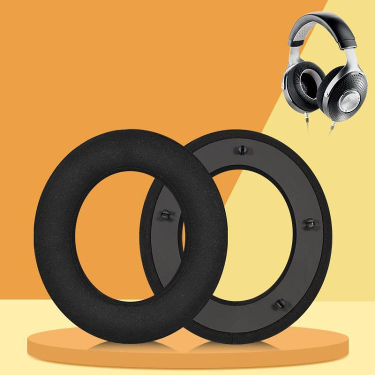 For Focal Clear MG Pro 1pair Leather Breathable and Comfortable Headset Cover, Color: Fiber Black Gray