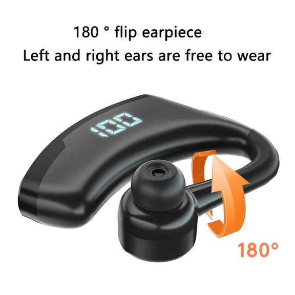 V19S Wireless Bluetooth Headset Digital Display With Charging Bin Mobile Power Function(Black)
