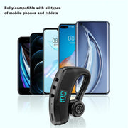 V19S Wireless Bluetooth Headset Digital Display With Charging Bin Mobile Power Function(Black)