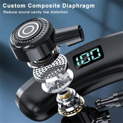 V19S Wireless Bluetooth Headset Digital Display With Charging Bin Mobile Power Function(Black)
