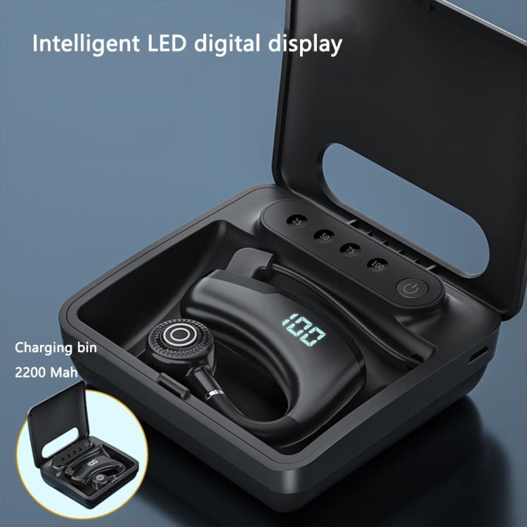 V19S Wireless Bluetooth Headset Digital Display With Charging Bin Mobile Power Function(Black)