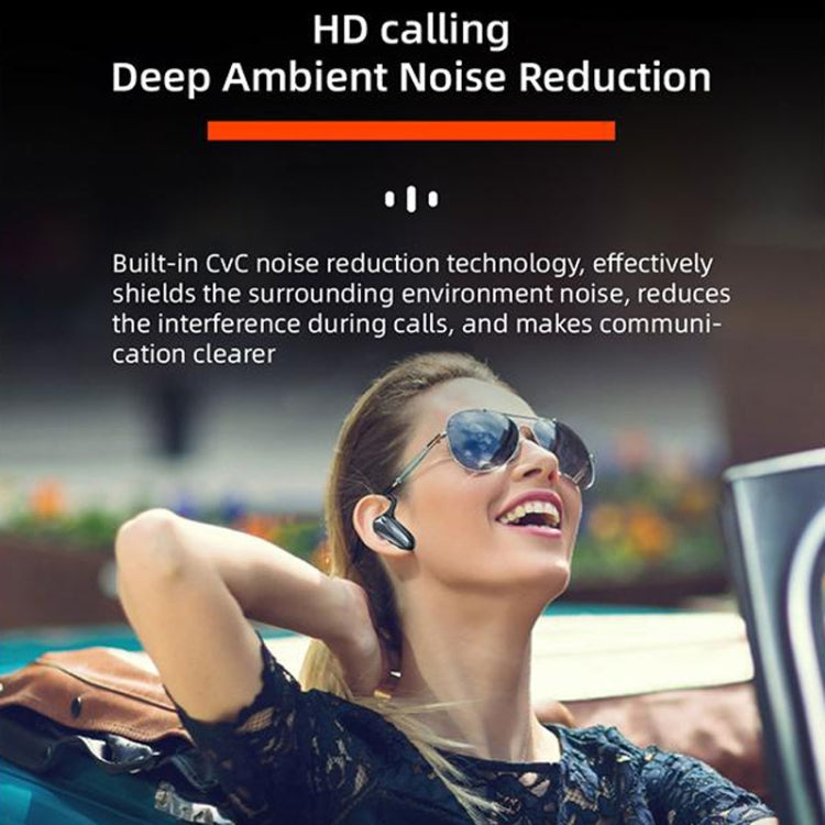 YX02 With Digital Display Hanging Ear Bone Conduction Bluetooth Headset(Black)